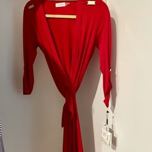 Calvin Klein Red wrap dress size 2 NWT